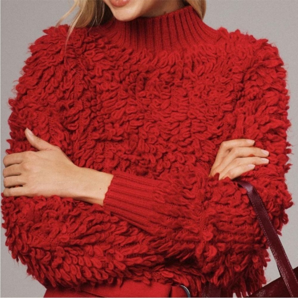 Callahan Mock-Neck Loop-Stitch Sweater by Anthropologie